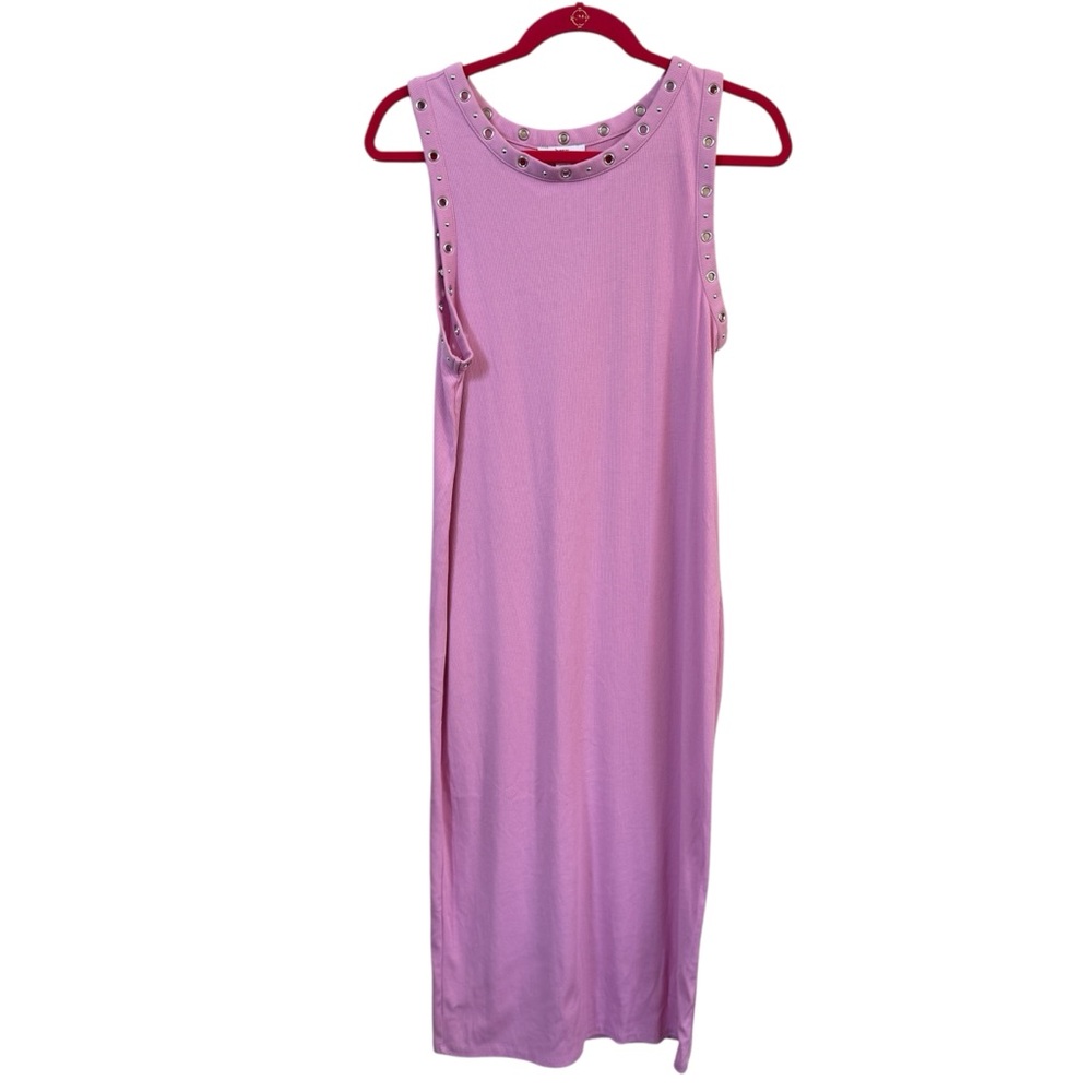 Bar III Purple Studded Sleeveless Maxi‎ Dress XL Cotton Blend Casual Stretch